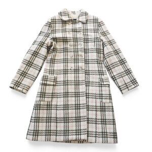 Burberry Vintage Nova Check Floral Liner Trach Coat Cream / Pink Youth 12 RARE